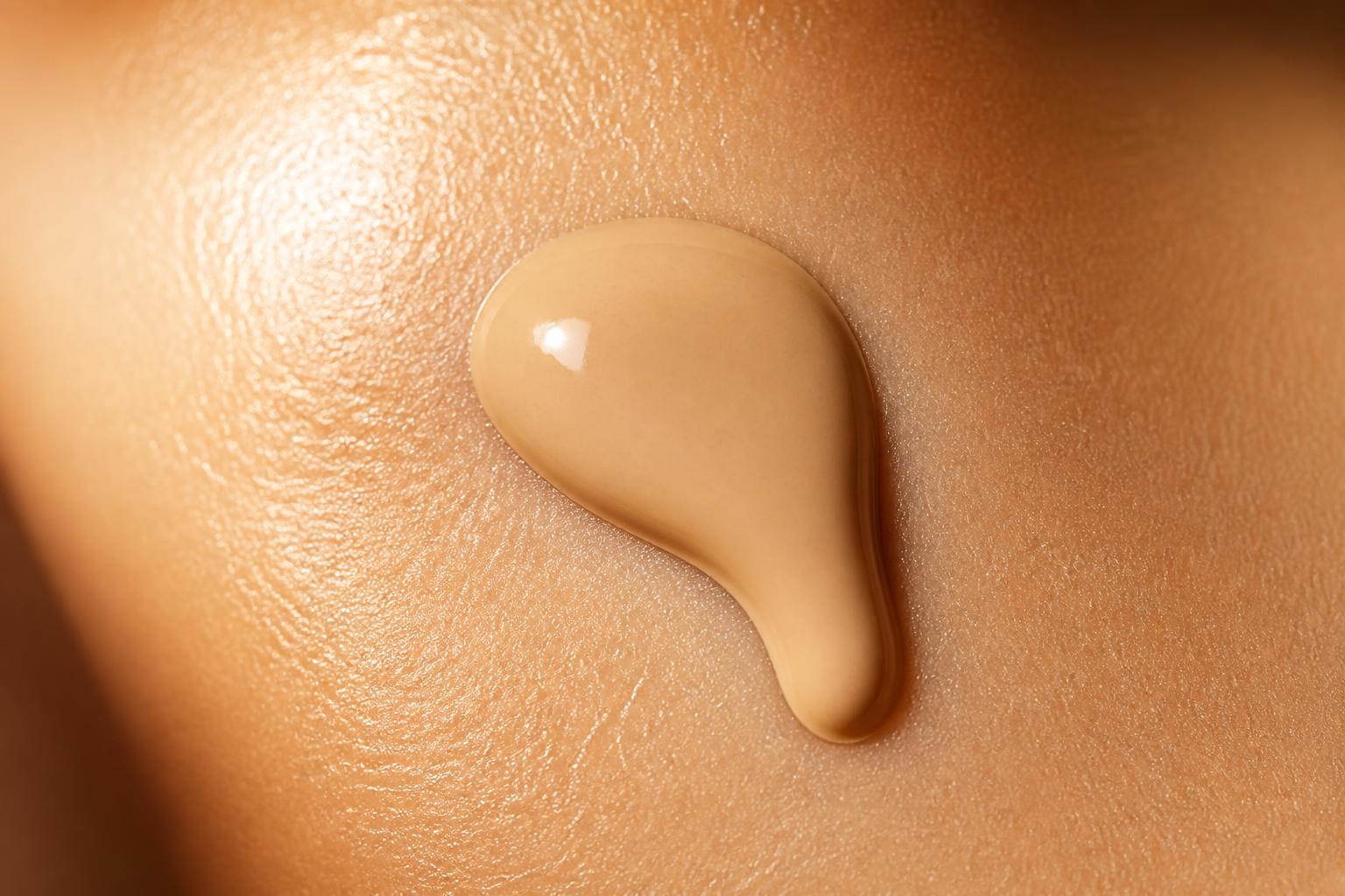 Foundation texture on skin